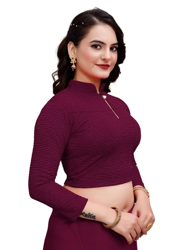 Wine_Cotton_Blend_Blouse_For_Women
