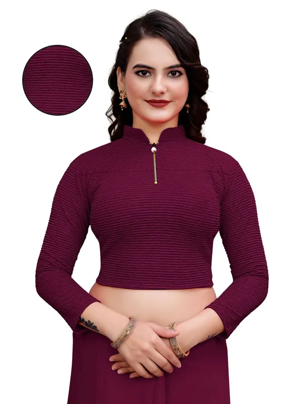 Wine_Cotton_Blend_Blouse_For_Women