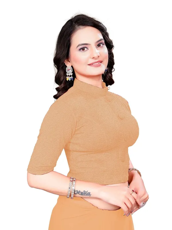 Beige_Cotton_Blend_Blouse_For_Women