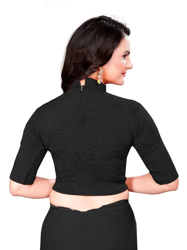 Black_Cotton_Blend_Blouse_For_Women