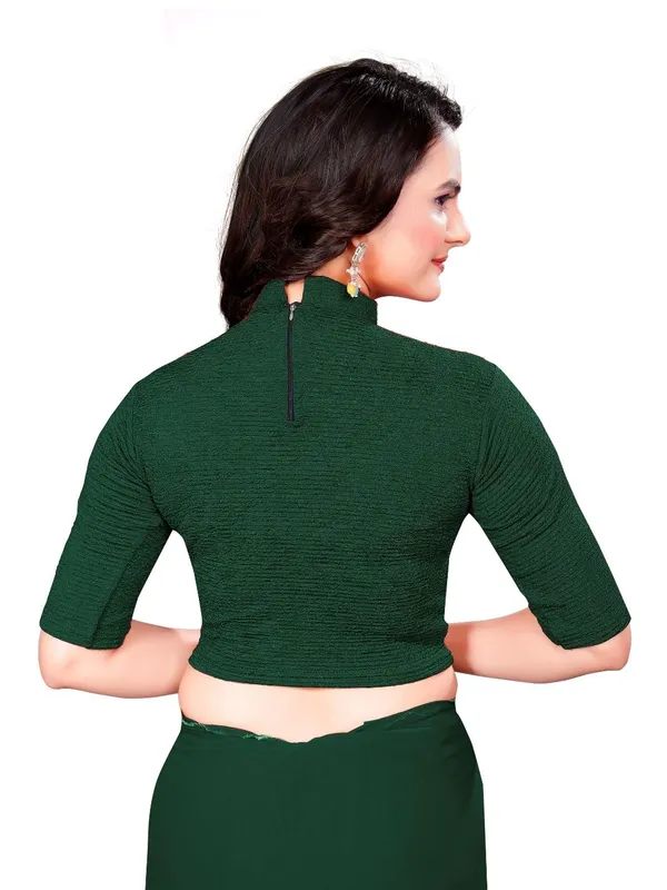 Bottle_Green_Cotton_Blend_Blouse_For_Women