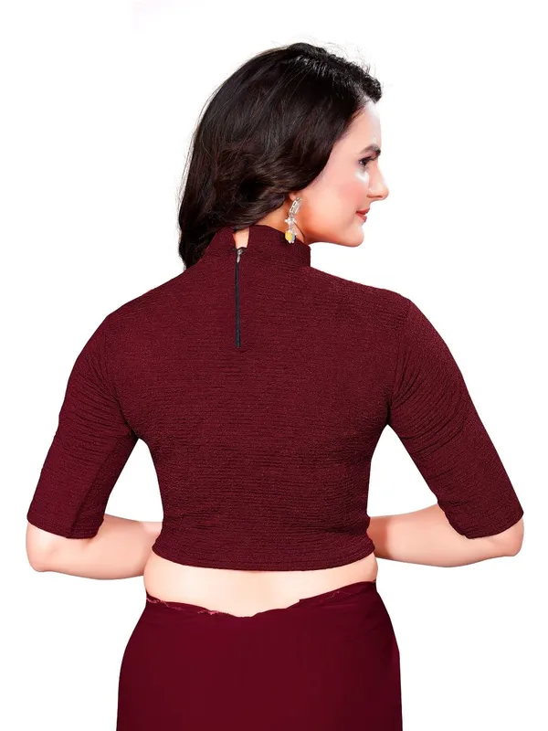 Maroon_Cotton_Blend_Blouse_For_Women
