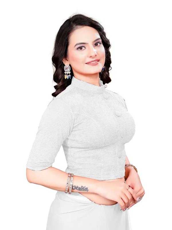 White_Cotton_Blend_Blouse_For_Women