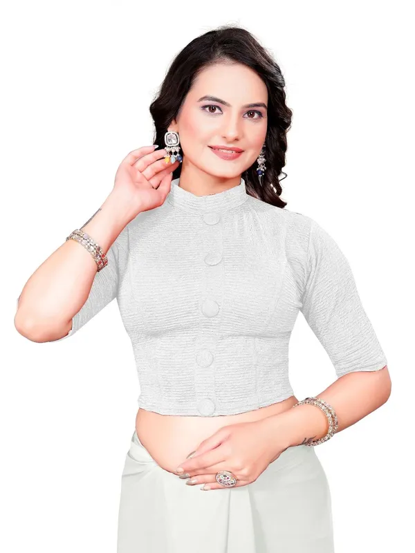 White_Cotton_Blend_Blouse_For_Women