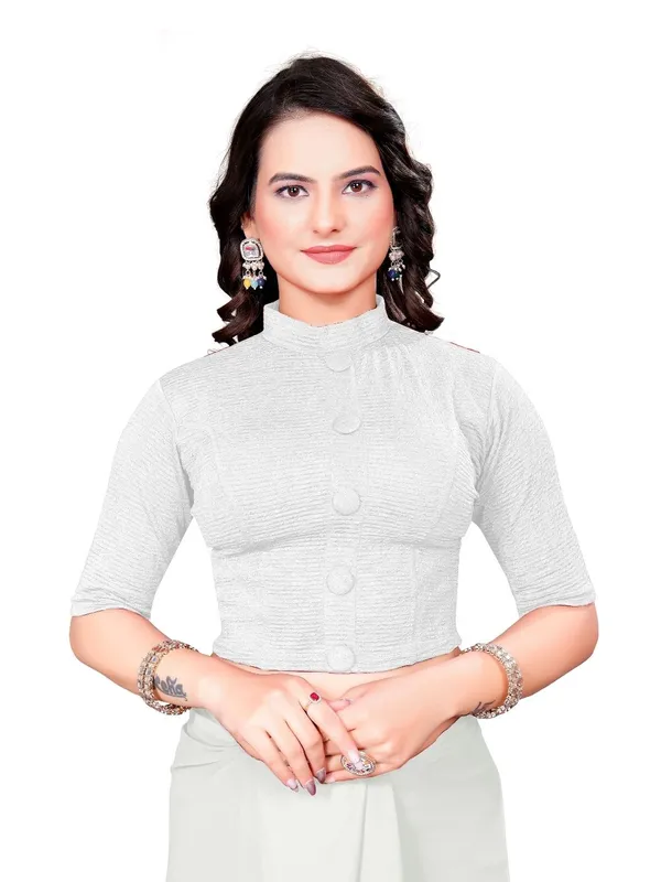 White_Cotton_Blend_Blouse_For_Women