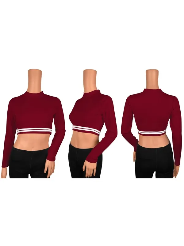 Maroon_Valentino_And_Cotton_Blend_Top_For_Women