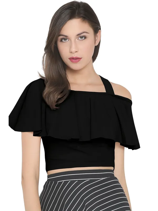Black_Valentino_And_Cotton_Blend_Top_For_Women