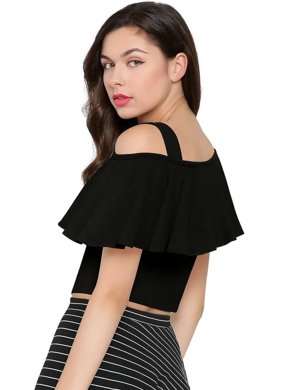 Black_Valentino_And_Cotton_Blend_Top_For_Women