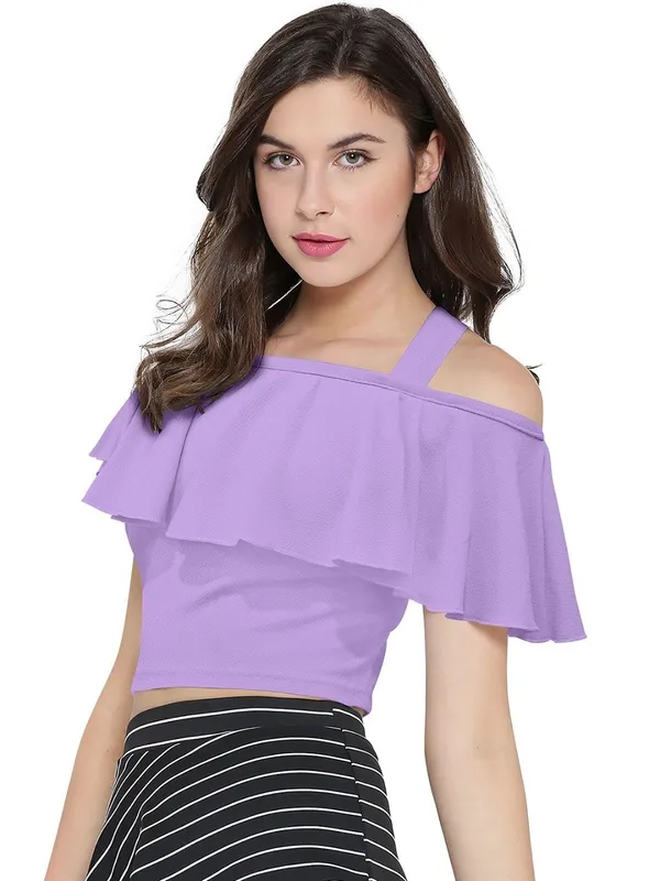 Lavendar_Valentino_And_Cotton_Blend_Top_For_Women