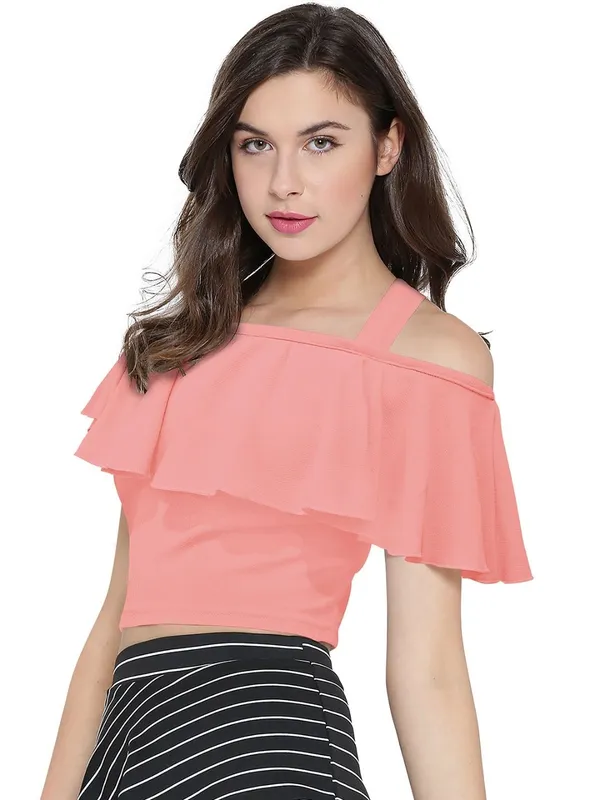 Peach_Valentino_And_Cotton_Blend_Top_For_Women