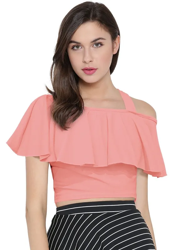 Peach_Valentino_And_Cotton_Blend_Top_For_Women
