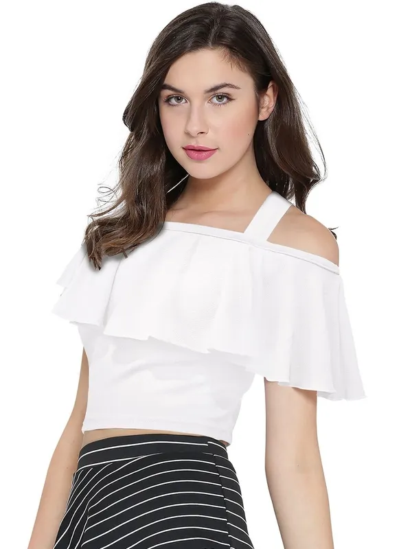 White_Valentino_And_Cotton_Blend_Top_For_Women