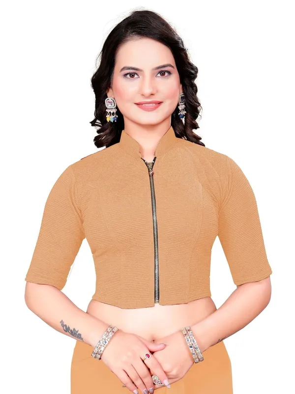 Beige_Cotton_Blend_Blouse_For_Women