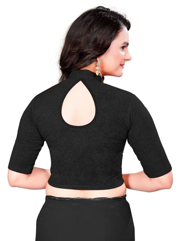 Black_Cotton_Blend_Blouse_For_Women