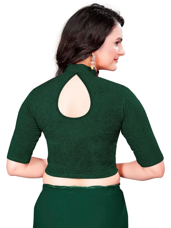 Bottle_Green_Cotton_Blend_Blouse_For_Women