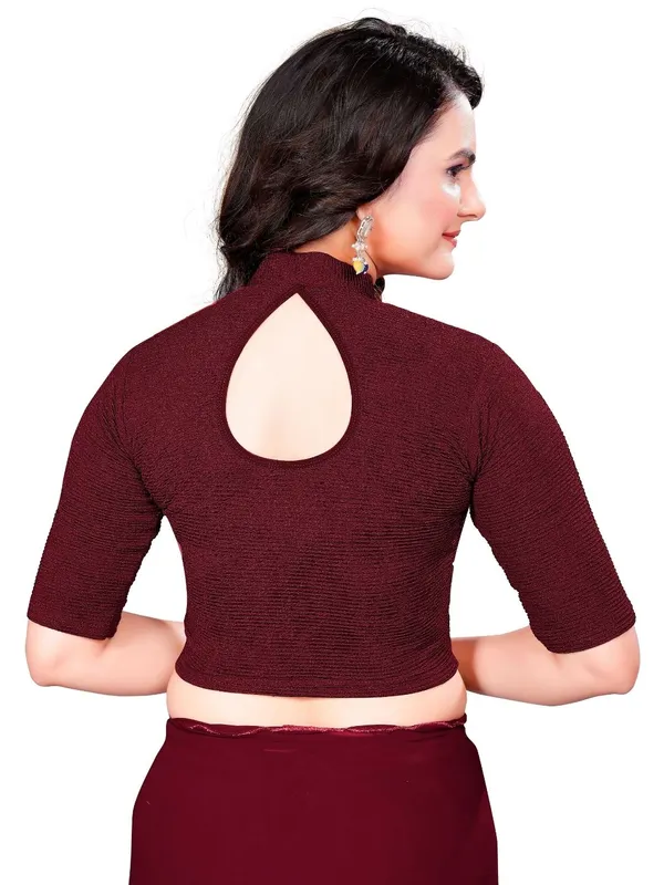 Maroon_Cotton_Blend_Blouse_For_Women