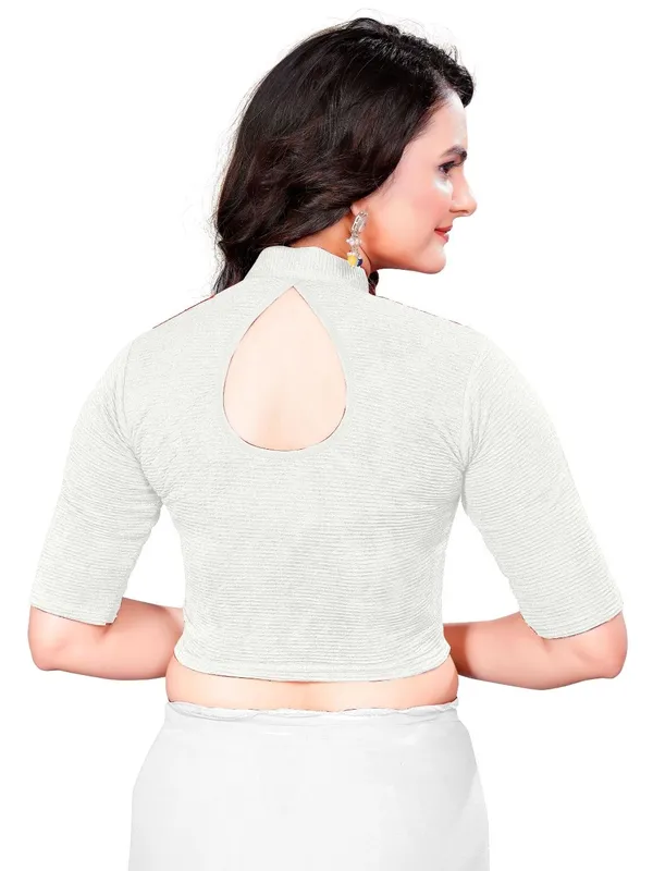 White_Cotton_Blend_Blouse_For_Women