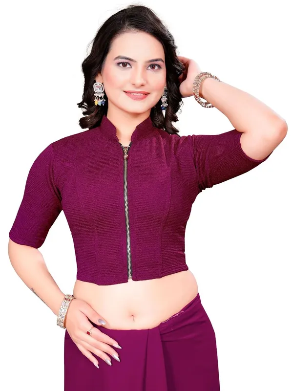 Wine_Cotton_Blend_Blouse_For_Women