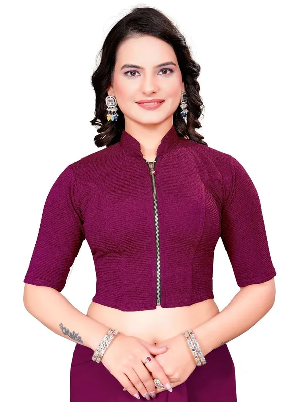 Wine_Cotton_Blend_Blouse_For_Women