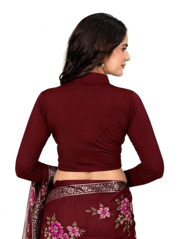 Maroon_Cotton_Blend_Blouse_For_Women