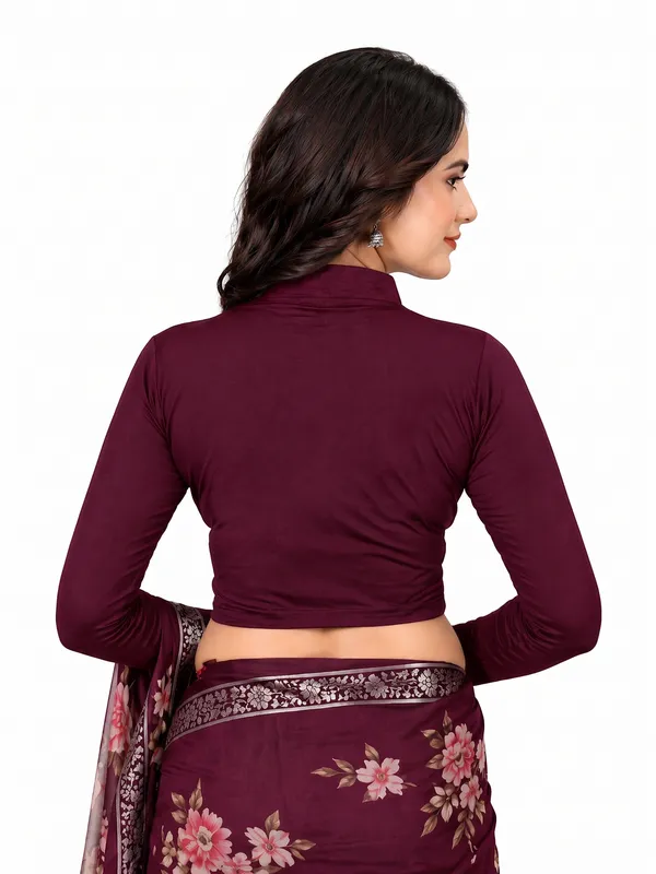 Wine_Cotton_Blend_Blouse_For_Women