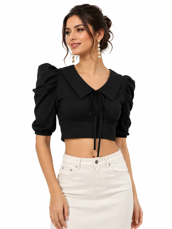 Black_Valentino_And_Cotton_Blend_Top_For_Women