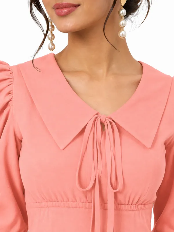 Peach_Valentino_And_Cotton_Blend_Top_For_Women