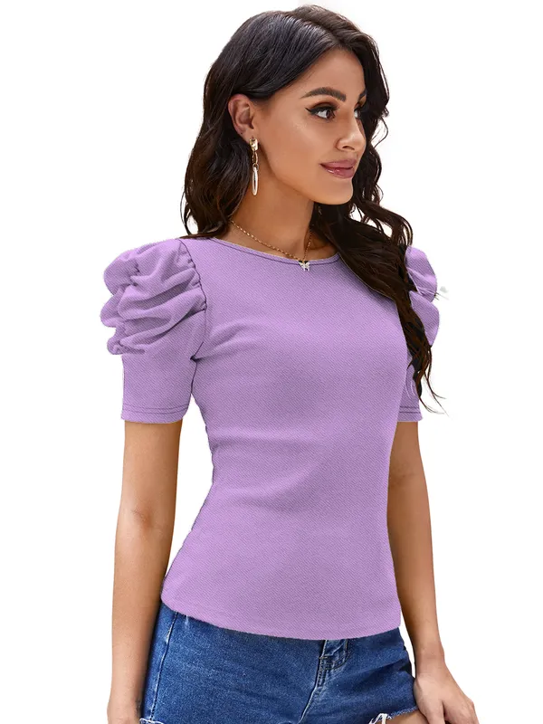 Lavendar_Valentino_And_Cotton_Blend_Top_For_Women