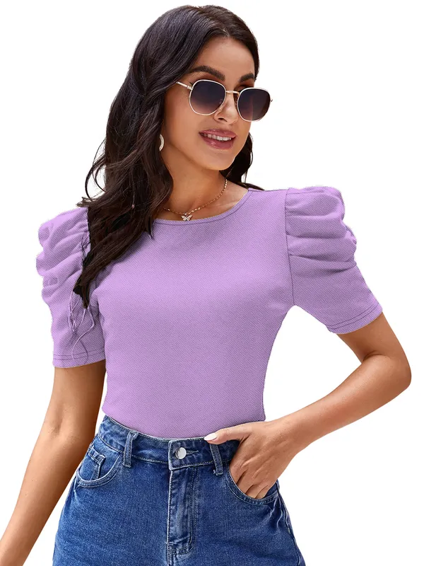 Lavendar_Valentino_And_Cotton_Blend_Top_For_Women