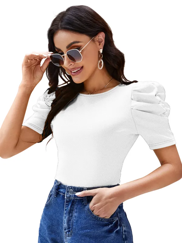 White_Valentino_And_Cotton_Blend_Top_For_Women