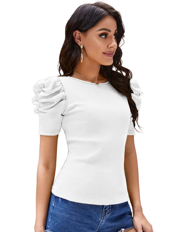 White_Valentino_And_Cotton_Blend_Top_For_Women