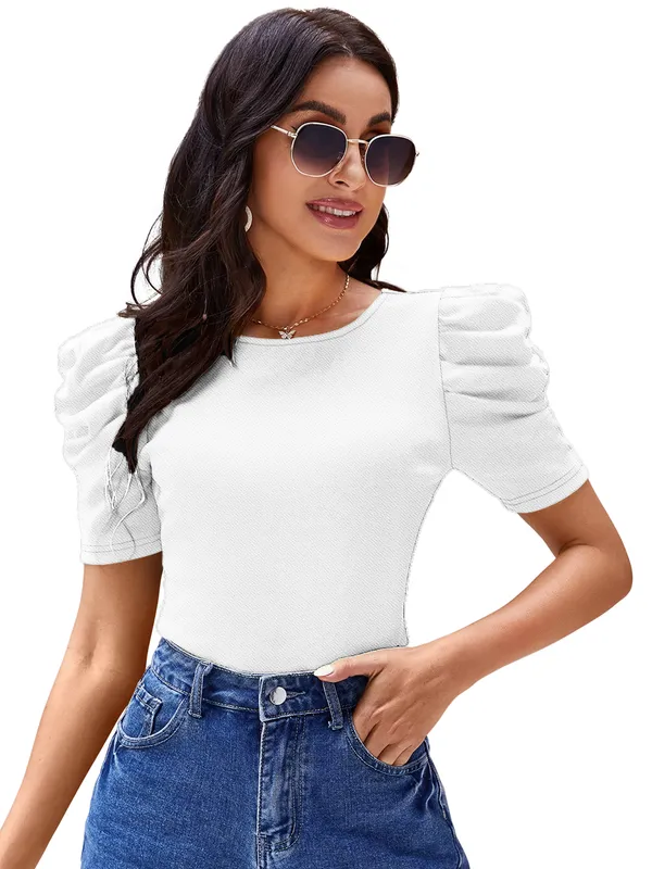 White_Valentino_And_Cotton_Blend_Top_For_Women