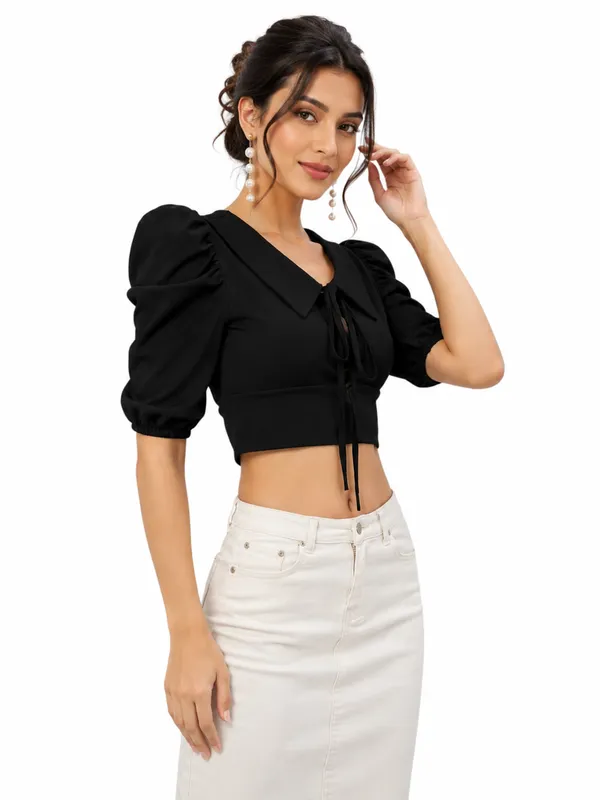 Black_Valentino_And_Cotton_Blend_Top_For_Women