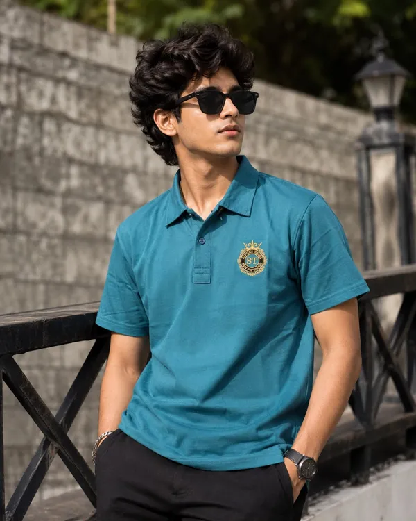 Casual_Blue_Embroidered_Crest_Polo_Tee