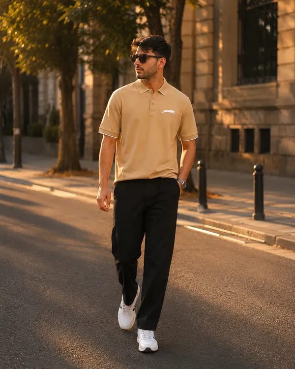 Kaplan_Men's_Beige_Classic_Polo_T-Shirt