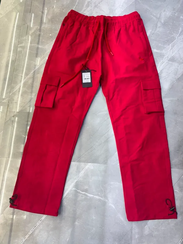Kaplan_Men's_Red_Relaxed_Fit_Cargo_Pants_