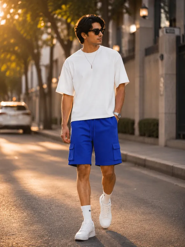 Kaplan_Premium_Cotton_Cargo_Shorts_-_Blue