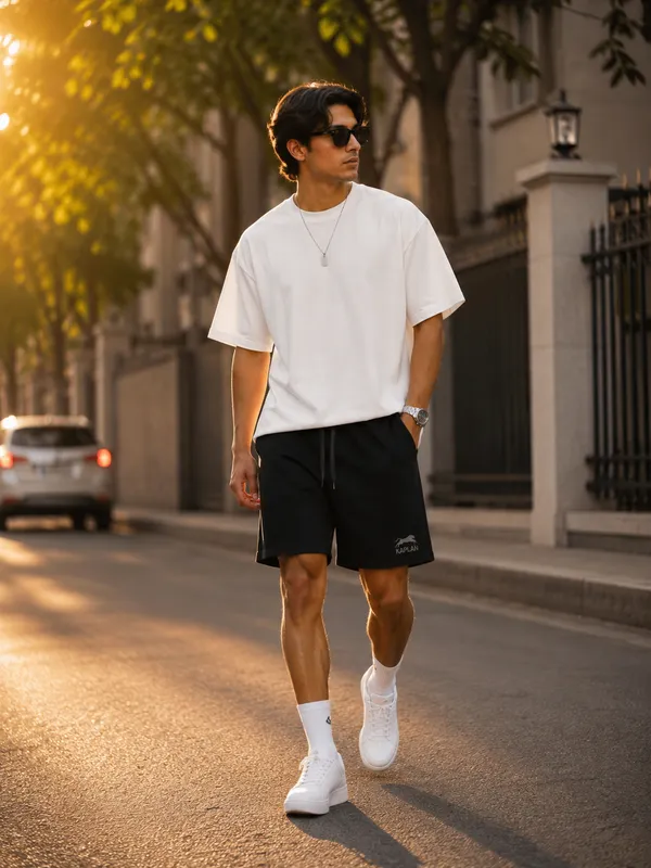 Kaplan_Premium_Cotton_Jersey_Casual_Shorts_-_Black