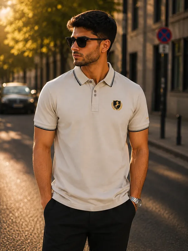 Men’s_Beige_Crest_Polo_T-Shirt