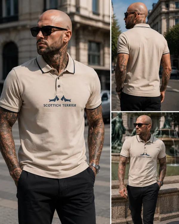 Men's_Beige_Scottich_Terrier_Printed_Polo_T-Shirt