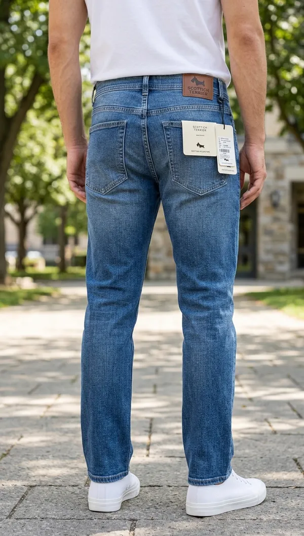 Men's_Classic_Blue_Medium_Wash_Straight_Leg_Jeans