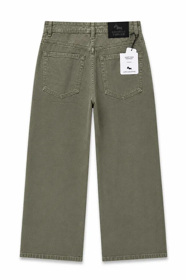 Men’s_Olive_Green_Wide-Leg_Casual_Denim