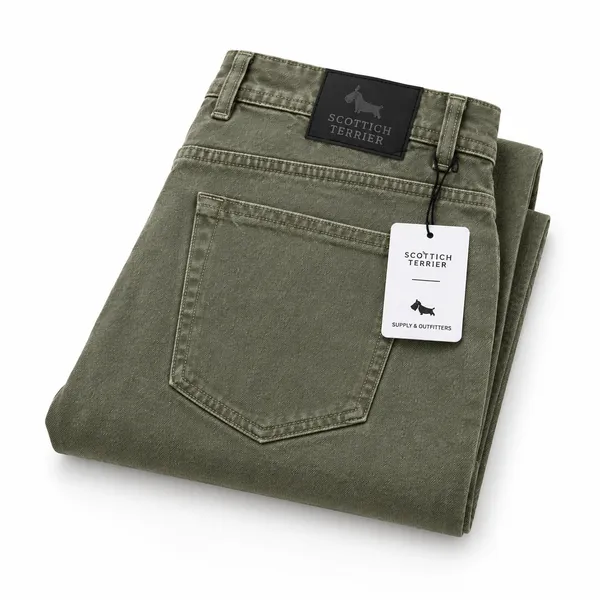 Men’s_Olive_Green_Wide-Leg_Casual_Denim