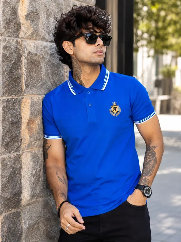 Men's_Royal_Blue_Crest_Logo_Polo_T-Shirt
