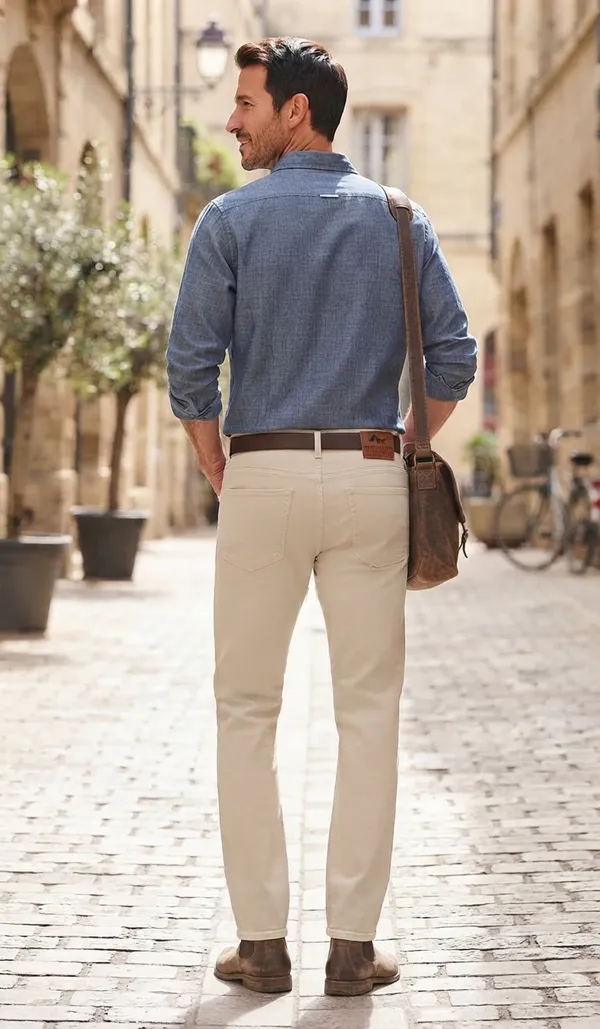 Men's_Versatile_Cream_Straight-Fit_Denim_Jeans