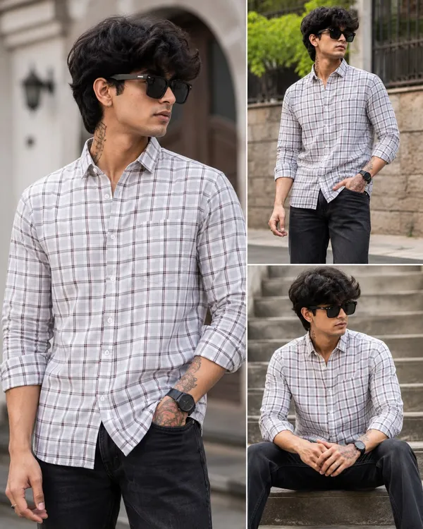 Men's_White_Grey_Checkered_Casual_Shirt