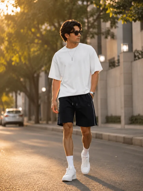 Premium_Side-Stripe_Casual_Shorts_-_Black