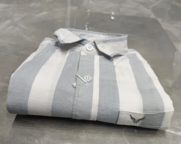 Scottich_Terrier_Men's_Light_Grey_Vertical_Stripe_Shirt
