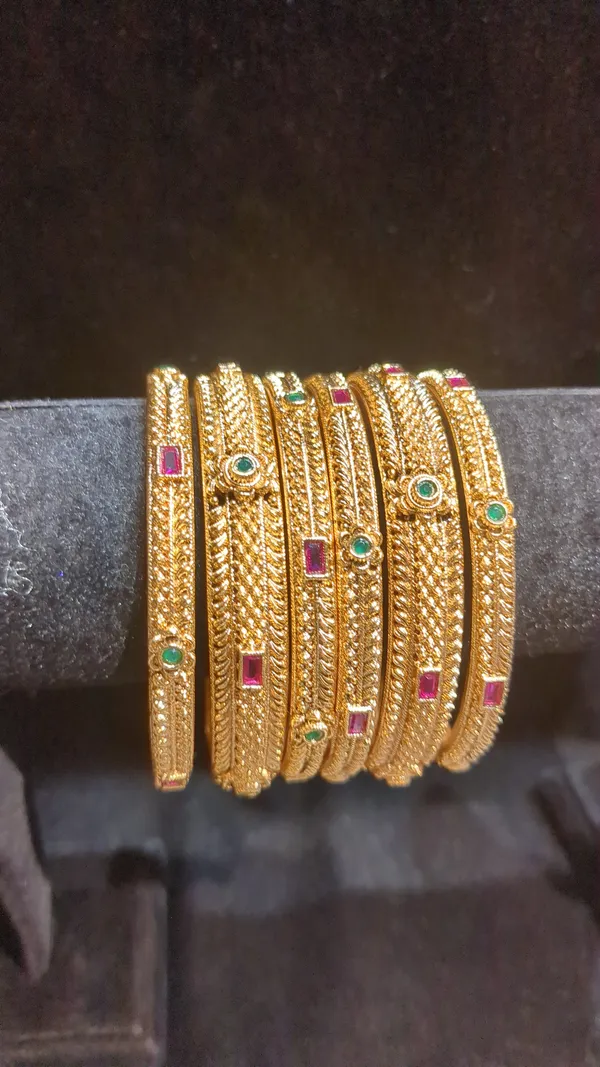 Gold-Tone_6-Piece_Temple_Bangle_Set_with_Ruby_&_Emerald_Stones