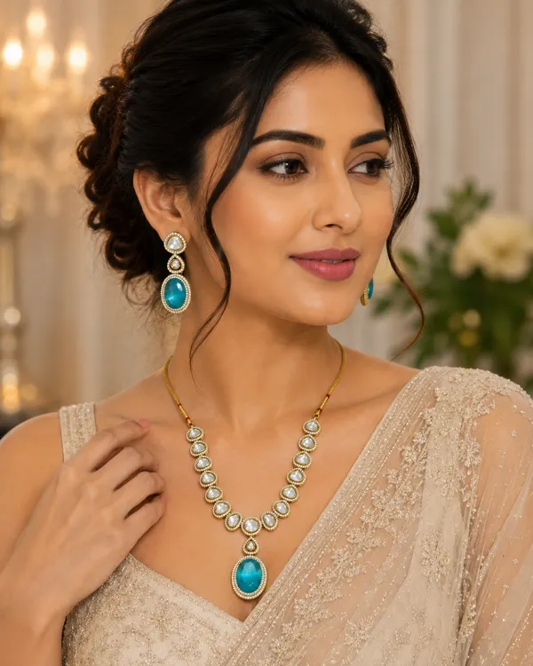 Mint_Kundan_Teardrop_Necklace_Set